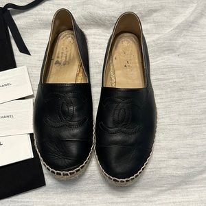 Chanel black espadrilles size 37. ( 7 women’s )
